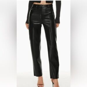 Aritzia Wilford Women’s Melina Faux Black Leather High Waisted Pants new size 8